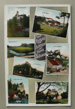 AK Die Burgen und Schlösser der Fränk Schweiz / 1920-1940 / Mehrbildkarte / Schloss Aufsess / Burg Gössweinstein / Burgruine Neideck